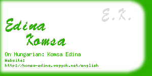 edina komsa business card